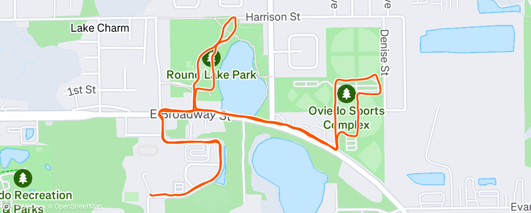 Map of the activity, Evening Run