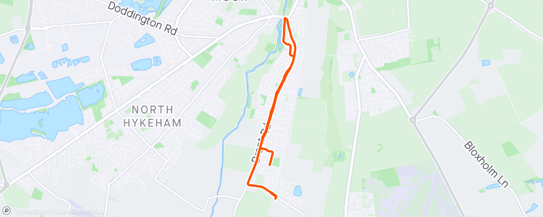 Map of the activity, Easy 4.5 miles then pick PT up on last 1.5 miles