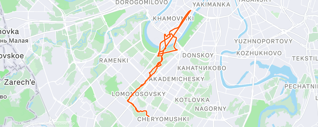Map of the activity, Afternoon Run