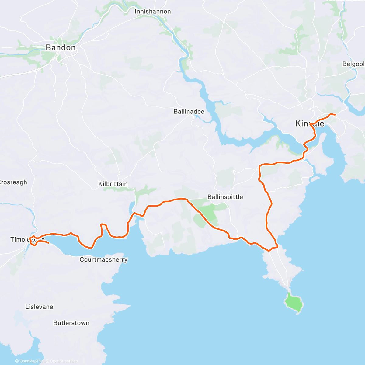 Карта физической активности (ROUVY - Kinsale | Courtmacsherry | Ireland)