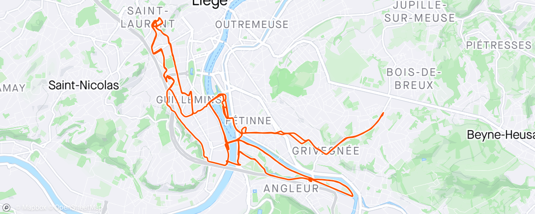 Map of the activity, 15km de Liège 🚩