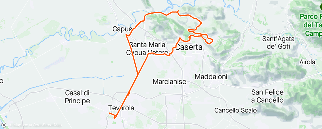 Map of the activity, Giro Castel Morrone, Caserta Vecchia.
