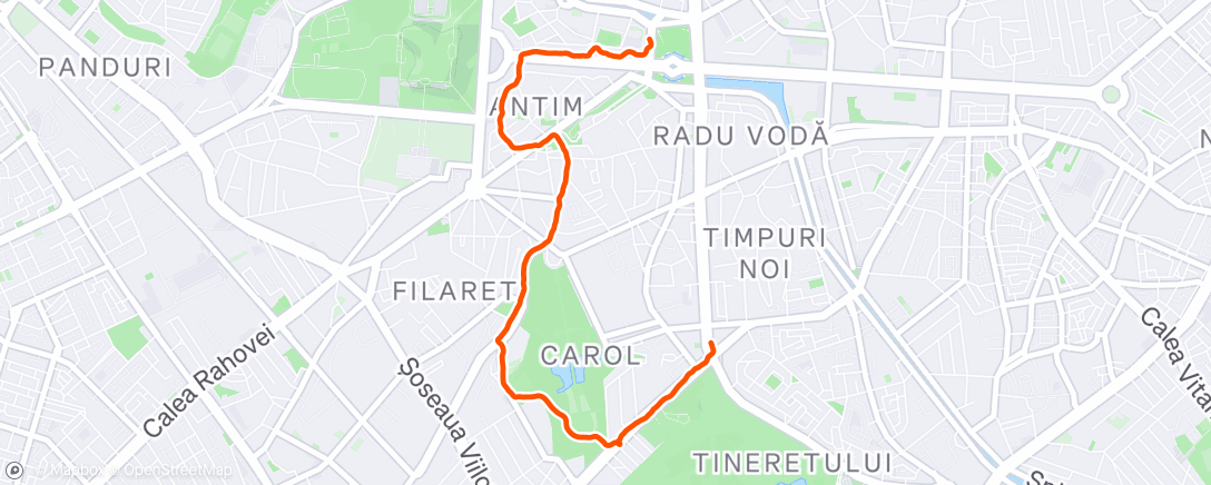Map of the activity, Walk BucurEști 👣 4K - Tineretului via Unirii Urban Transfer Session ☀️