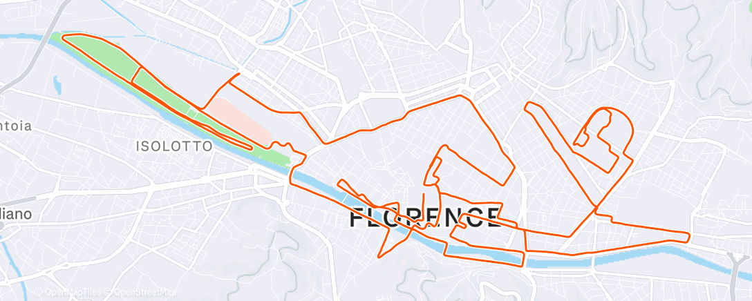 Map of the activity, Corsa mattutina