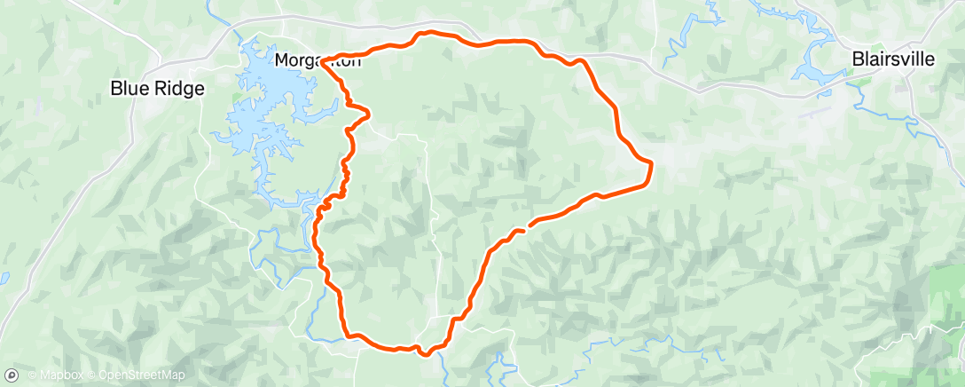 Map of the activity, Lunch Ride