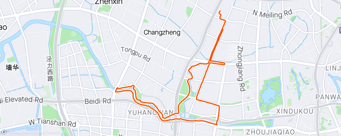 Map of the activity, 午后跑步