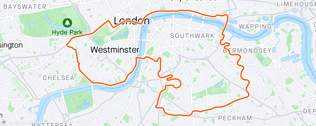 Map of the activity, Zwift - Over Unders (1) in London