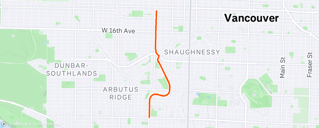 Map of the activity, Morning Run