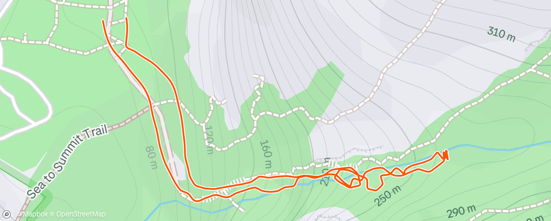 Map of the activity, Afternoon Run