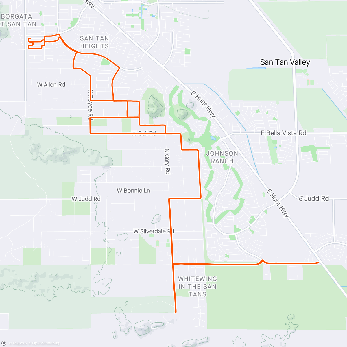 Map of the activity, Morning Ride-Green