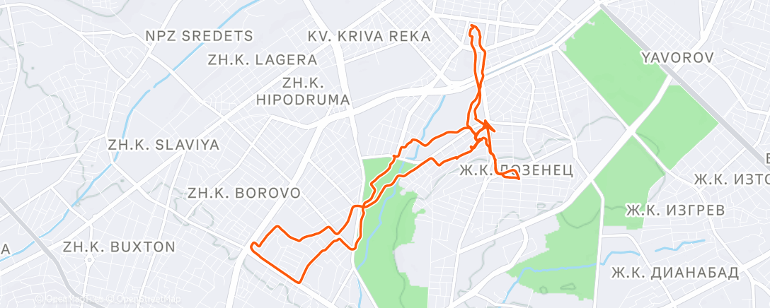 Map of the activity, Morning Walk