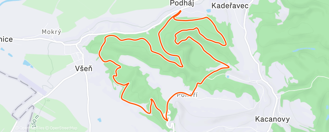 Map of the activity, Afternoon Run