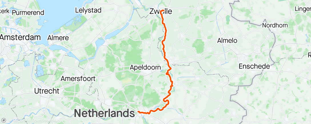 Mapa da atividade, Tour de Veluwe, 1. Etappe