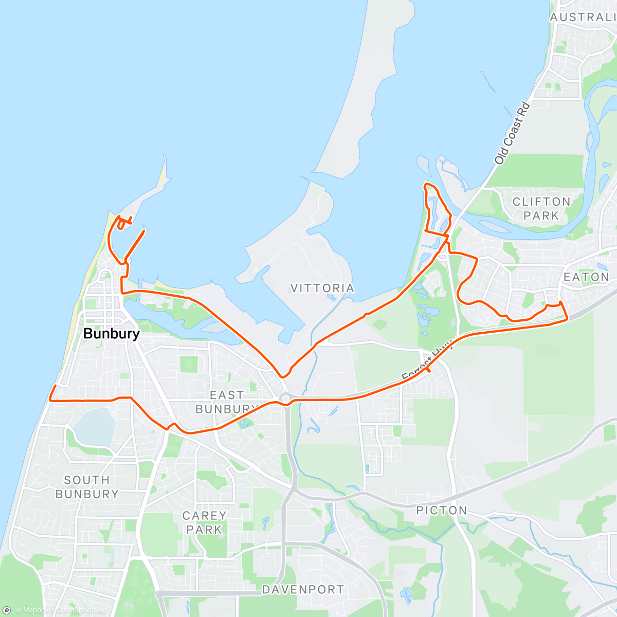 Map of the activity, Bunbury