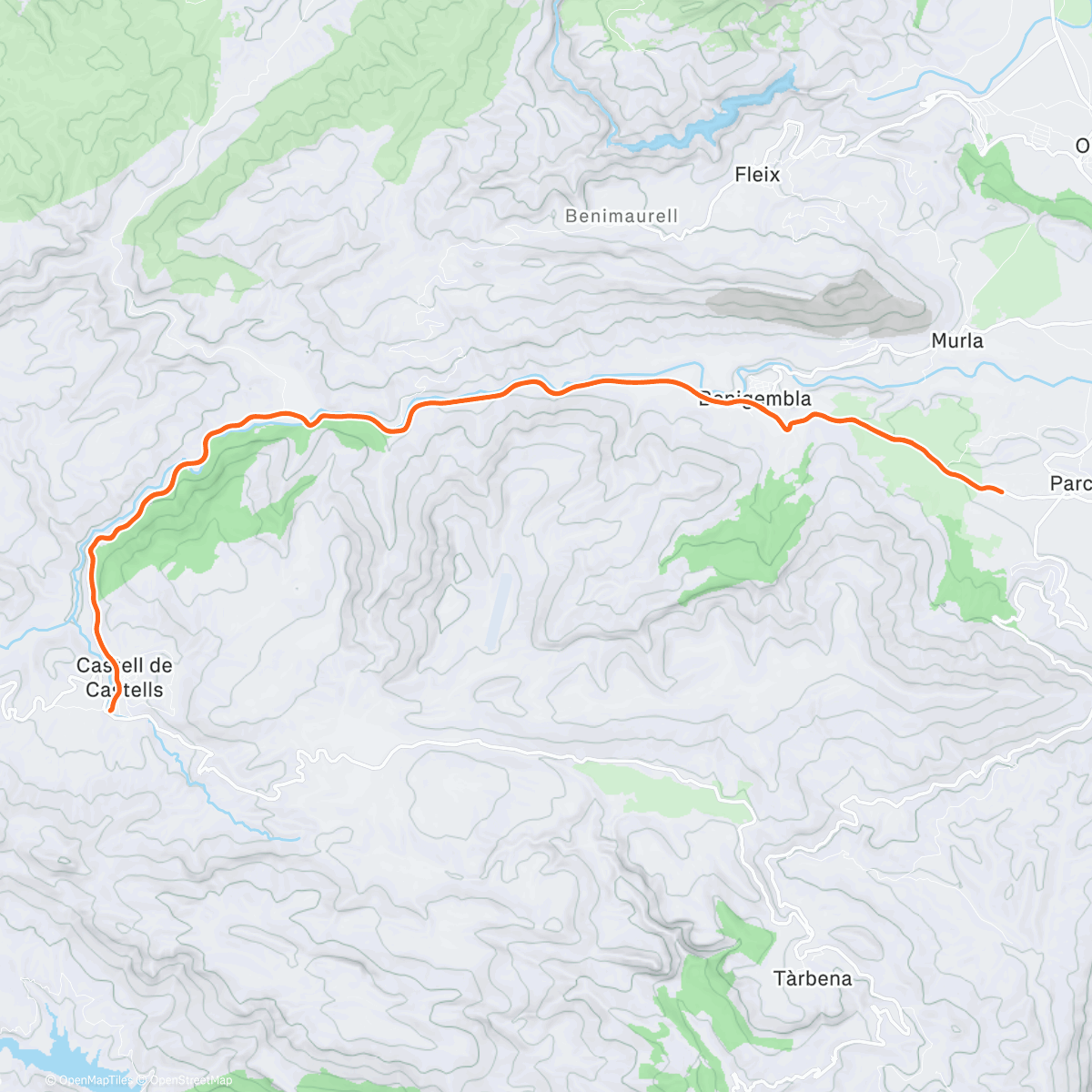 Карта физической активности (ROUVY - Castell de Castells | Spain)