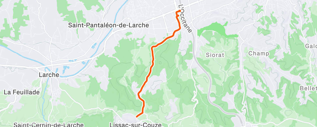 Карта физической активности (Lissac ➡️ Brive)