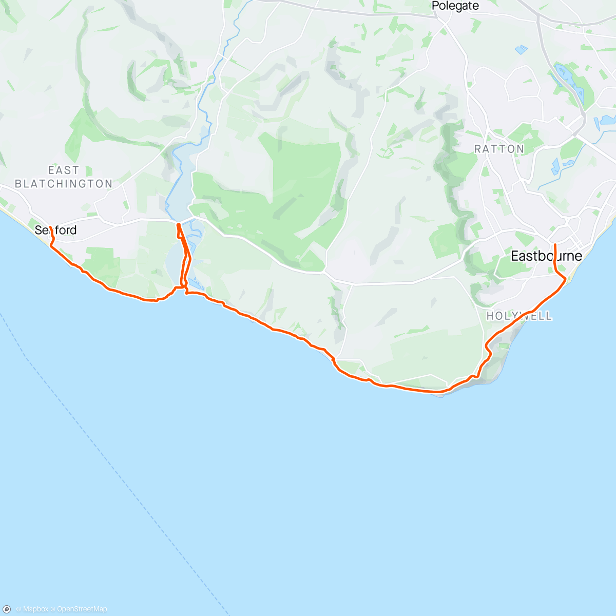 Карта физической активности (Seven Sisters Hike - Seaford to Eastbourne)