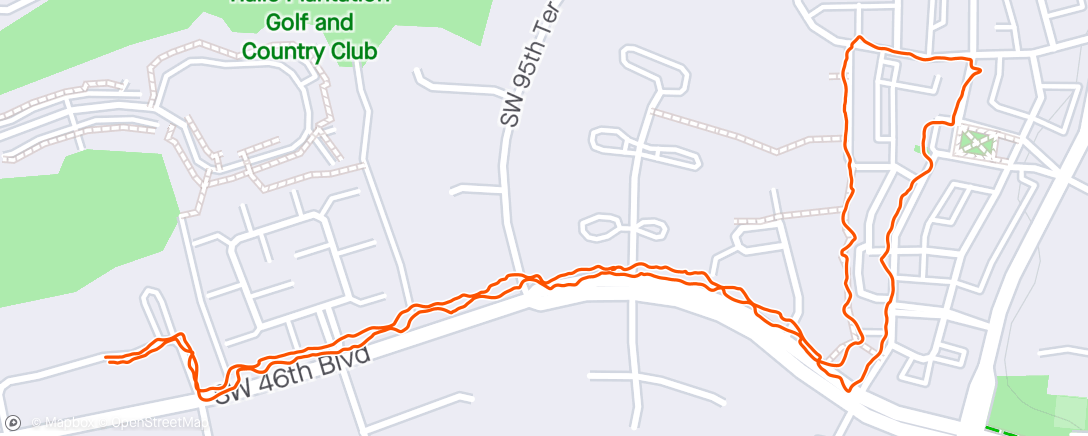 Map of the activity, Tuesday Evening Walk