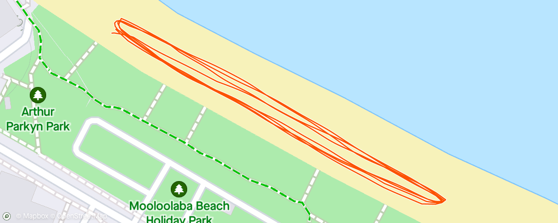 Map of the activity, Aussies 2km beach run.