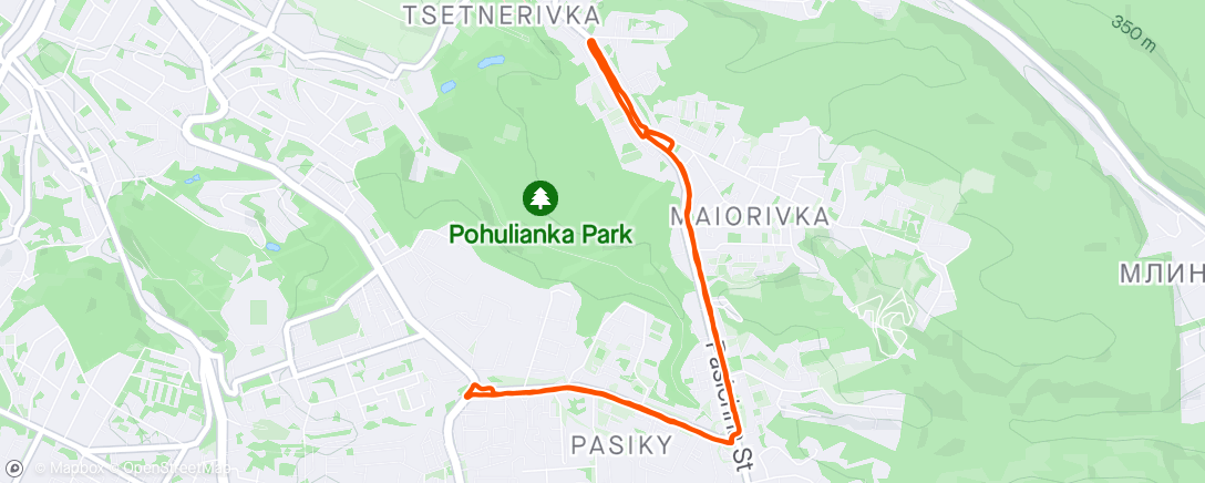 Map of the activity, Вечірня