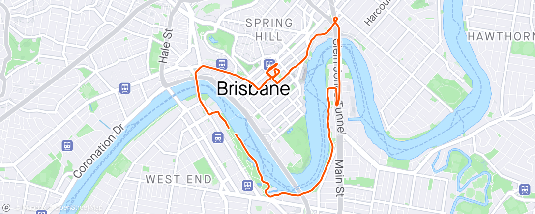 Map of the activity, Run Army 2024 - Brisbane