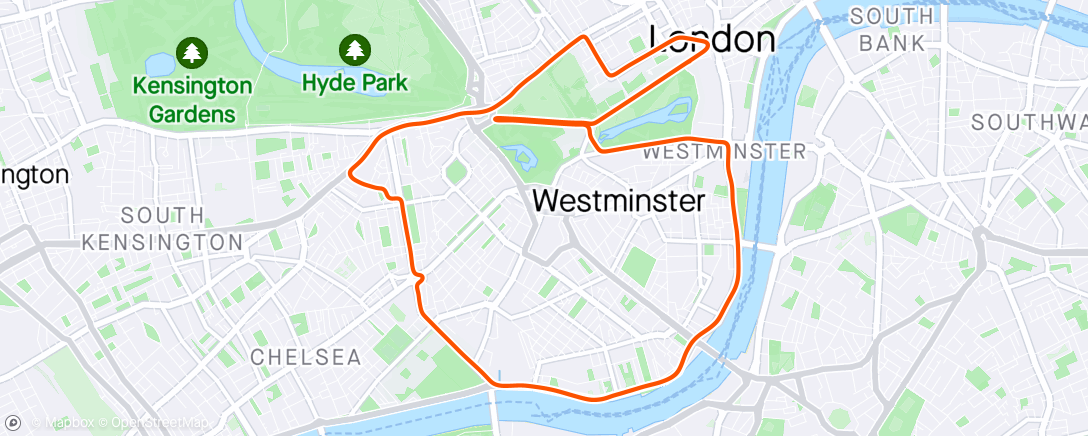 Map of the activity, Zwift - Long Tempo Intervals in London