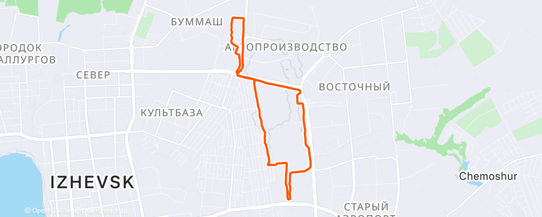 Map of the activity, Дневной забег