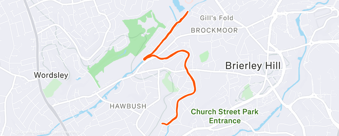 Map of the activity, Afternoon Run