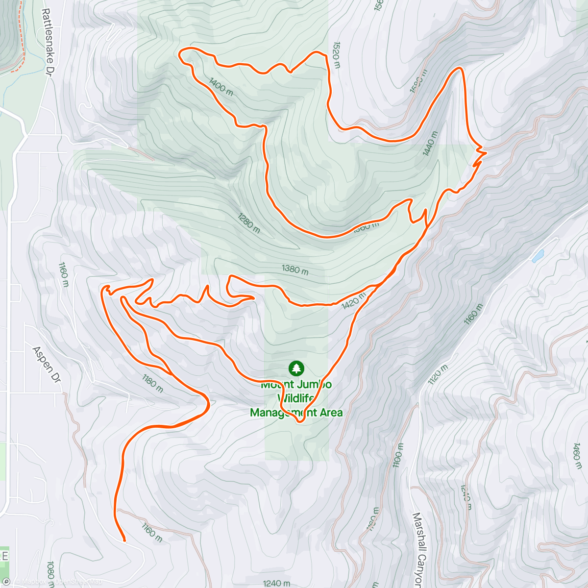 Map of the activity, Mountain Bike Ride with Mallori and Court!