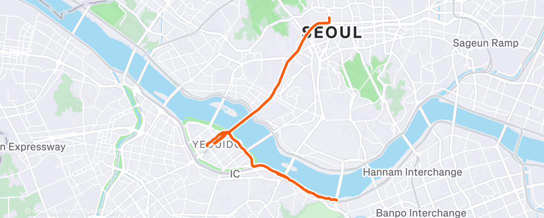 Map of the activity, Morning Run