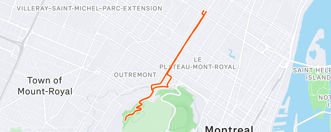 Map of the activity, Afternoon Run