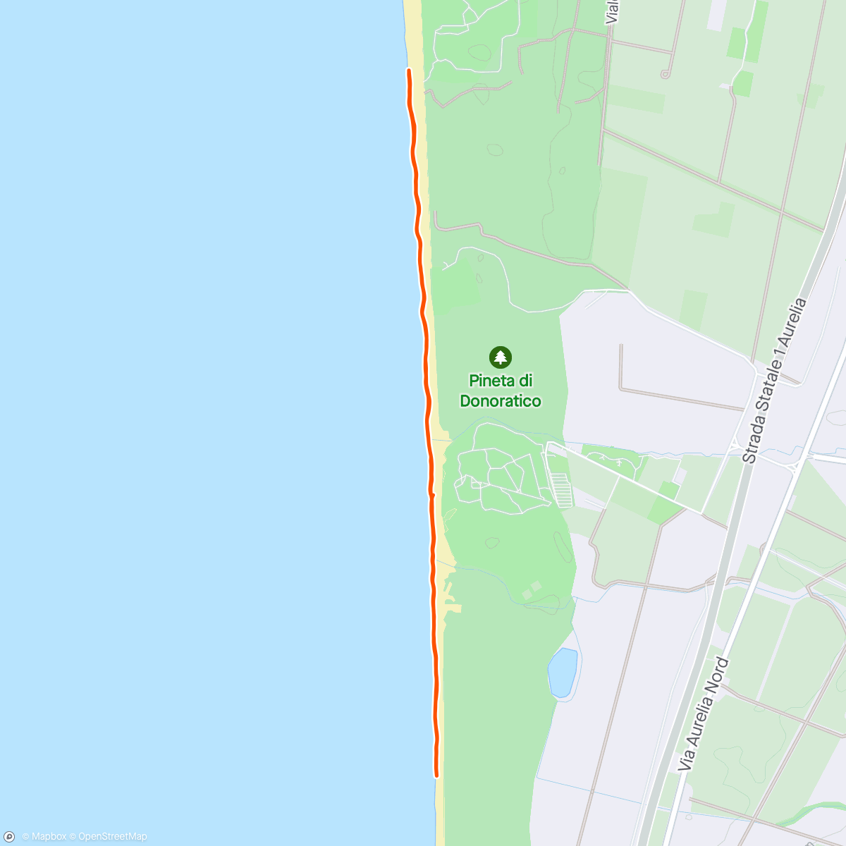 Mapa de la actividad, Morning Run on the beach