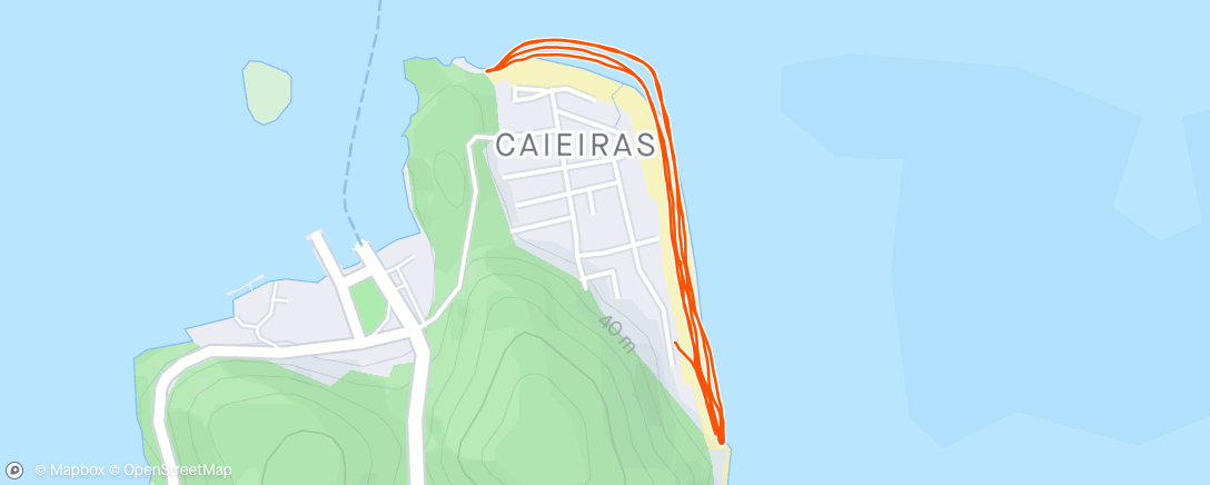 Map of the activity, 5k Caieiras Beach 🚴😉🤙🏖🇧🇷