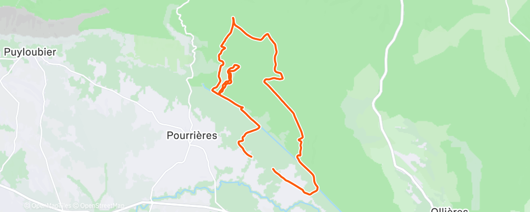 Map of the activity, Morning Mountain Bike Ride