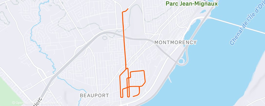 Map of the activity, Evening Run