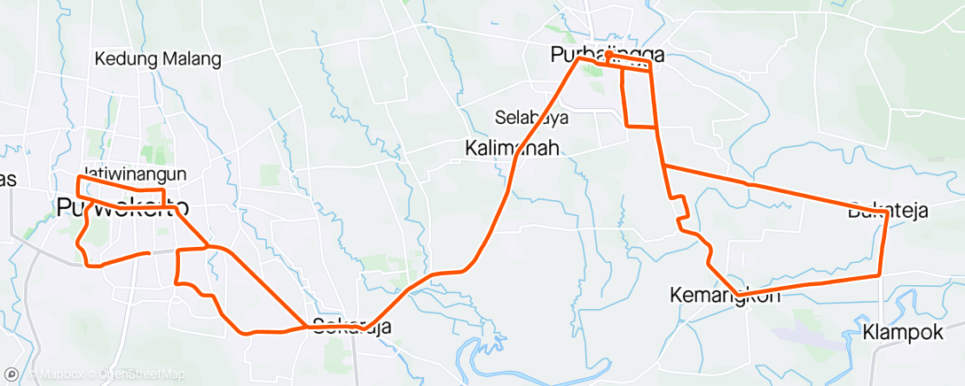 Map of the activity, Local Night Ride