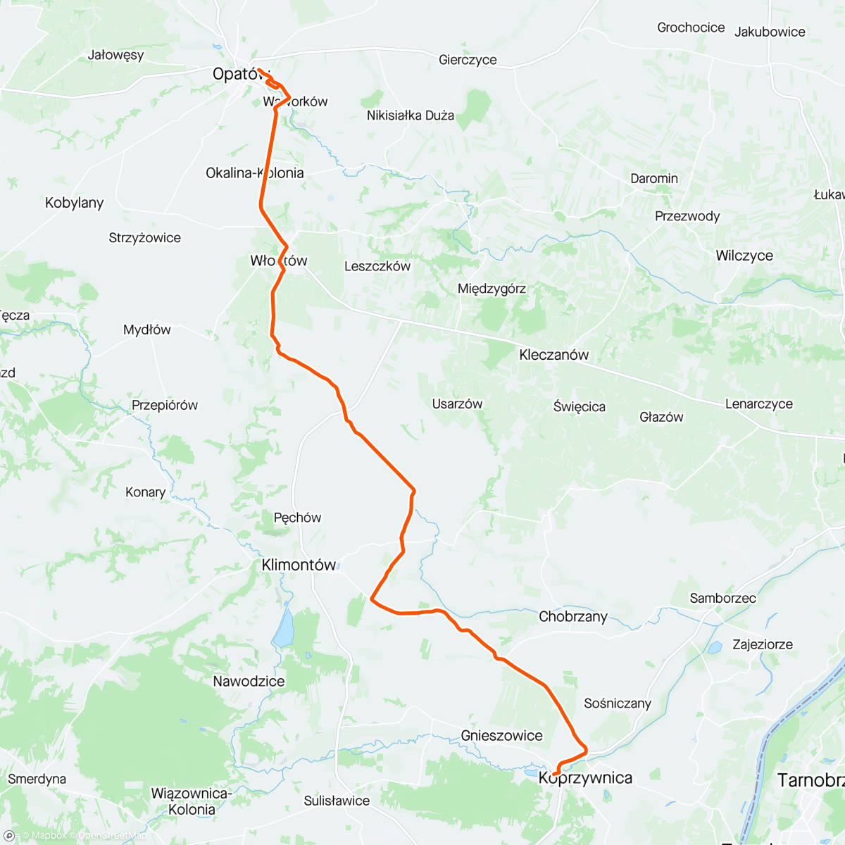 Map of the activity, Ossolin - Koprzywnica