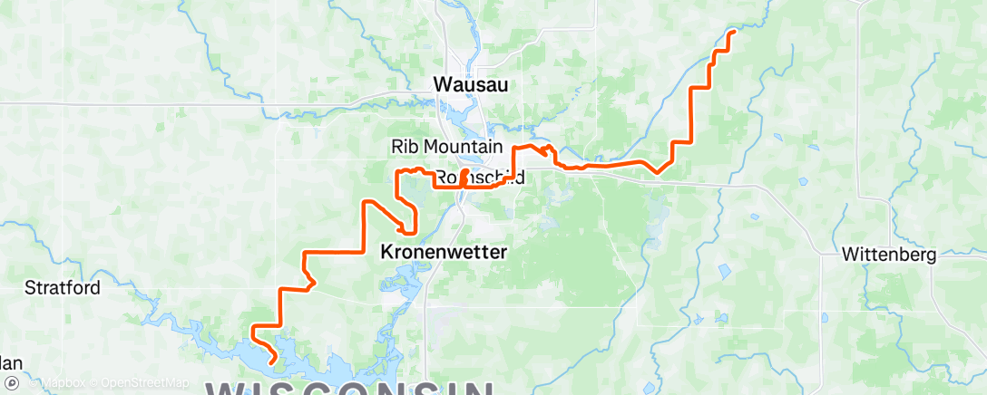 Map of the activity, Back to family camp out at Big Eau Pleine