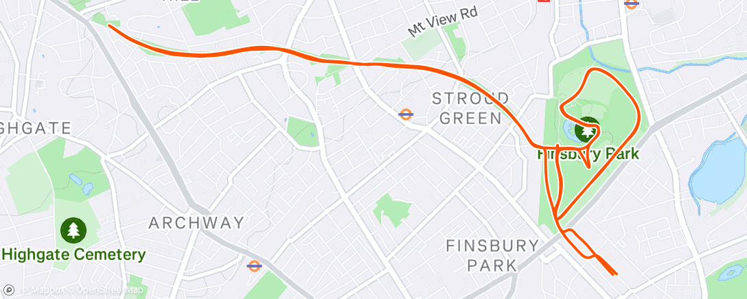 Карта физической активности (Finsbo parkrun + parkland)