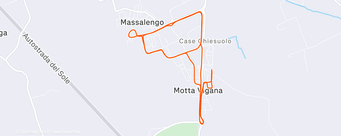 Map of the activity, Corsa serale