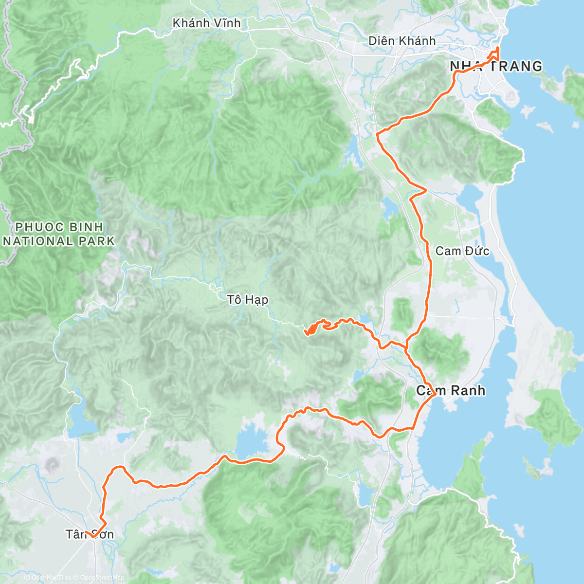Map of the activity, ドリアンヒルクライム / To Nha Trang via Durian Climbing