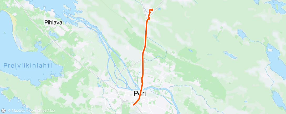 Map of the activity, Työmatka-ajo