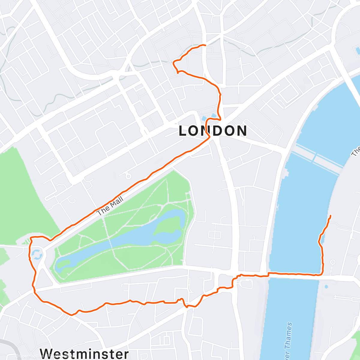 Map of the activity, Afternoon Walk ☀️ | Sightseeing London before heading home to Yorkshire