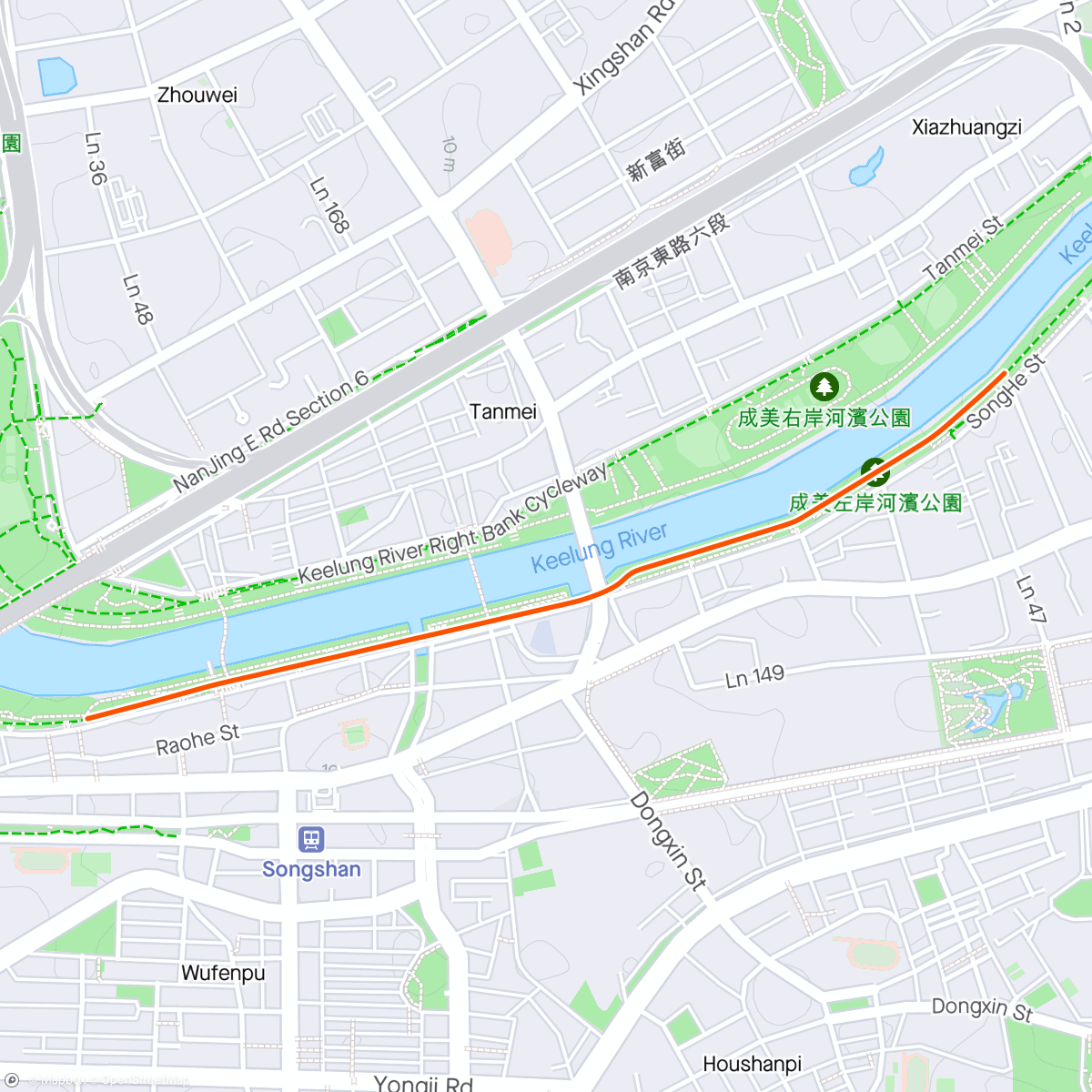 Map of the activity, ROUVY - 台北河濱20km