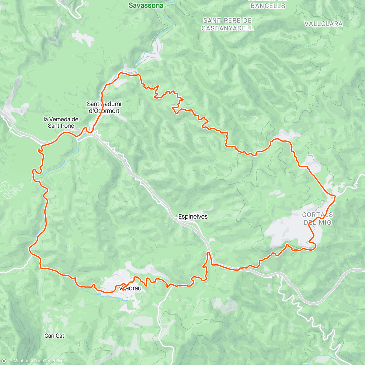 Map of the activity, Collsesplanes amb Tot Viladrau i final amb Paella
