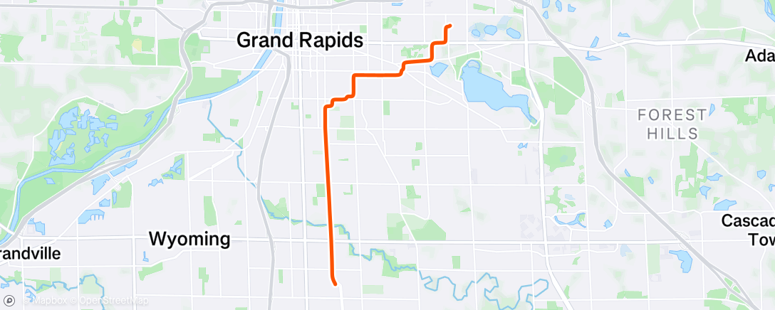 Map of the activity, Evening Ride