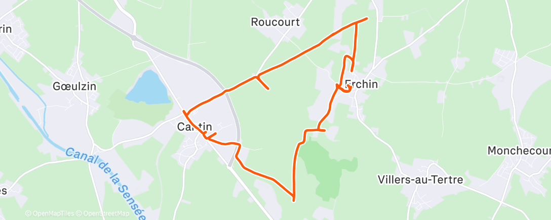 Map of the activity, Sentiers Trail : secteur Erchin / Lewarde / Cantin 🏃☀️