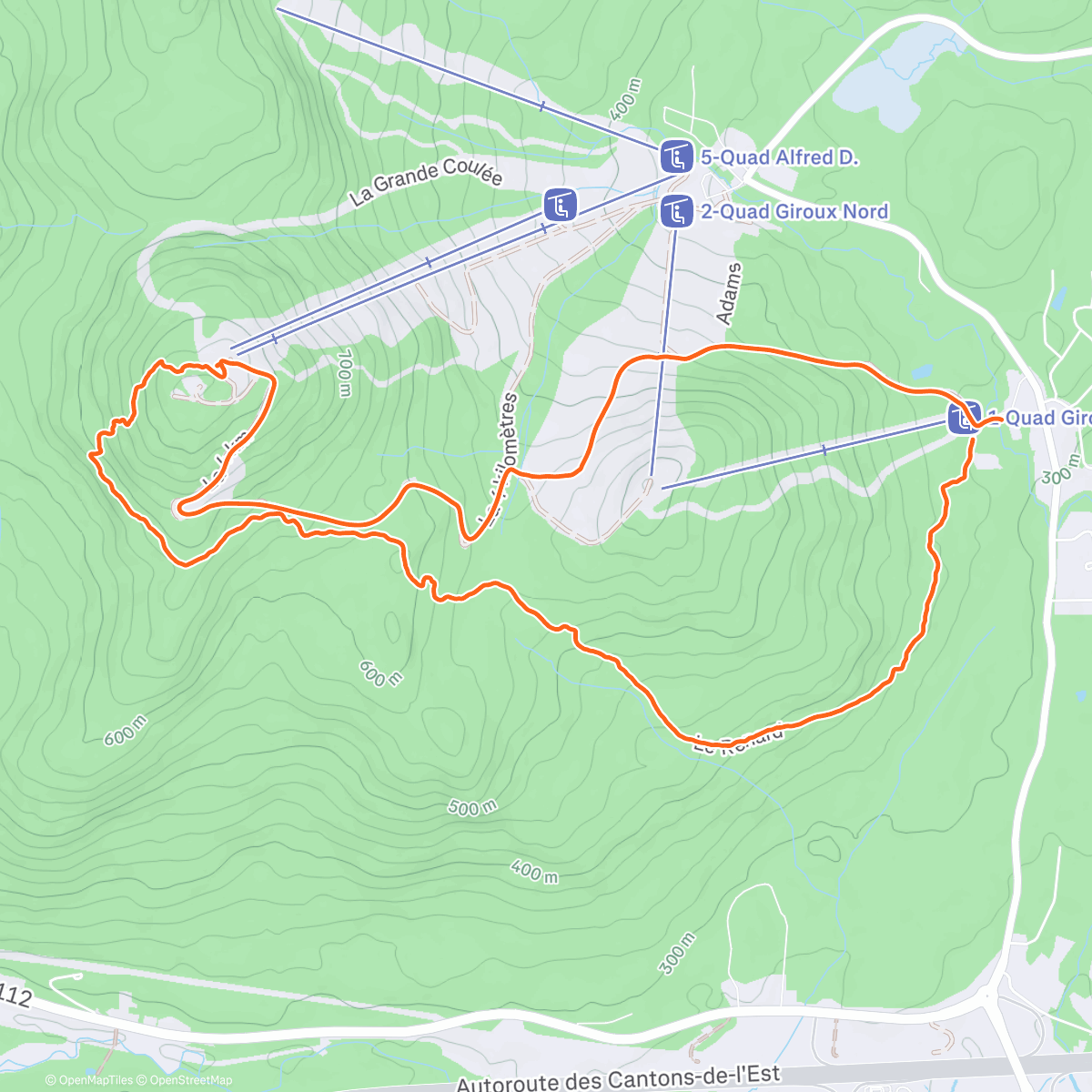 Mapa de la actividad (Ski de randonnée le midi)