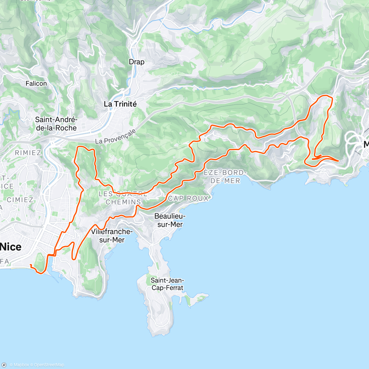 Map of the activity, Col d‘Eze