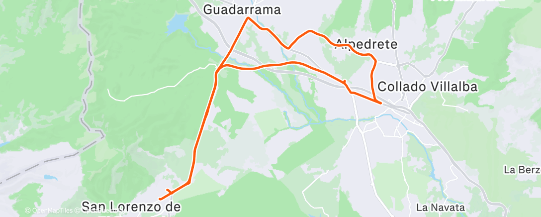 Map of the activity, Bicicleta por la tarde